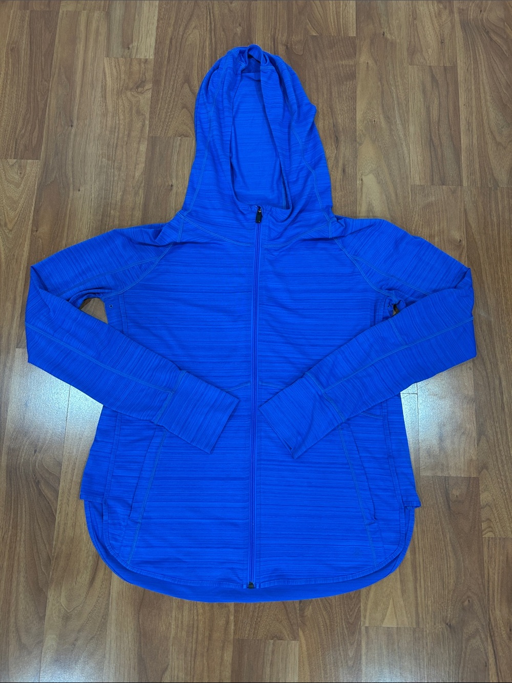 Athleta Electric Blue Hooded Zip Jacket